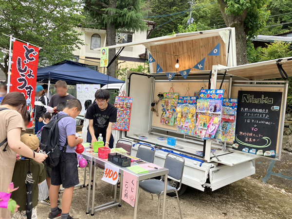 Nibakoでのくじ引きの様子